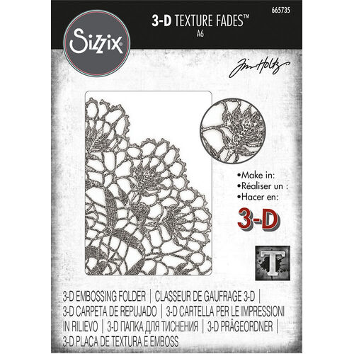Sizzix 3-D Texture Fades Embossing Folder - Doily by Tim Holtz 665735