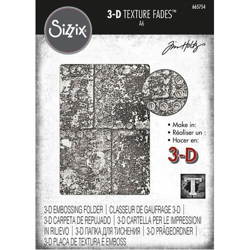 Sizzix 3-D Texture Fades Embossing Folder - Industrious by Tim Holtz 665754