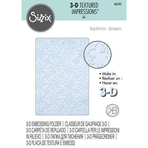 Sizzix 3-D Textured Impressions Embossing Folder - Snowflakes #2 by Kath Breen 665761