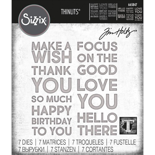 Thinlits Die Set 7PK Bold Text #1 by Tim Holtz
