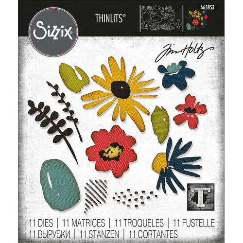 Sizzix Thinlits Die Set 11Pk - Modern Floristry by Tim Holtz 665853