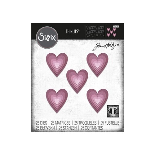 Thinlits Die Set 25PK Stacked Tiles Hearts by Tim Holtz