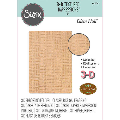 Sizzix 3-D Textured Impressions Embossing Folder - Woven Leather by Eileen Hull 665916