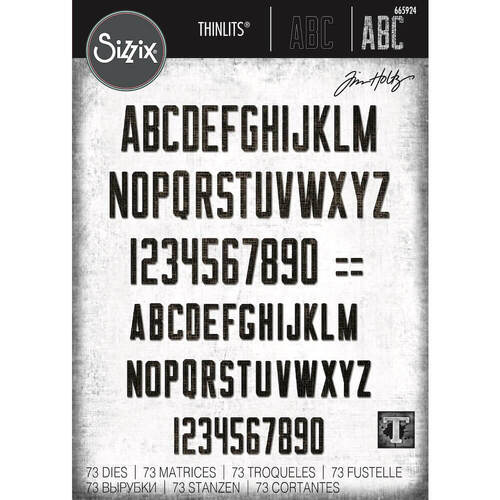 Sizzix Thinlits Die Set 73PK - Alphanumeric Theory by Tim Holtz 665924