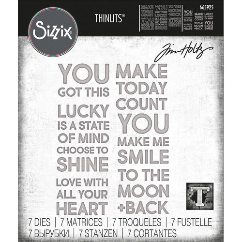 Sizzix Thinlits Die Set 7Pk - Bold Text #2 by Tim Holtz 665925