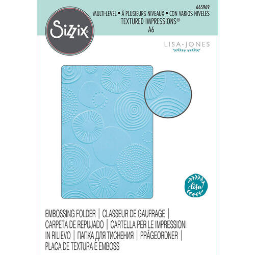 Sizzix Multi-Level Textured Impressions Embossing Folder - Abstract Rounds by Lisa Jones 665969