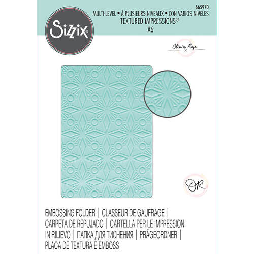 Sizzix Multi-Level Textured Impressions Embossing Folder - Geo Crystals by Olivia Rose 665970