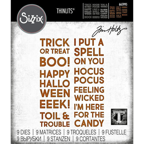 Sizzix Thinlits Die Set 9PK - Bold Text Halloween by Tim Holtz 665995