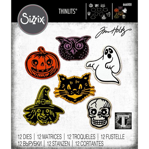 Sizzix Thinlits Die Set 12PK - Retro Halloween by Tim Holtz 666000