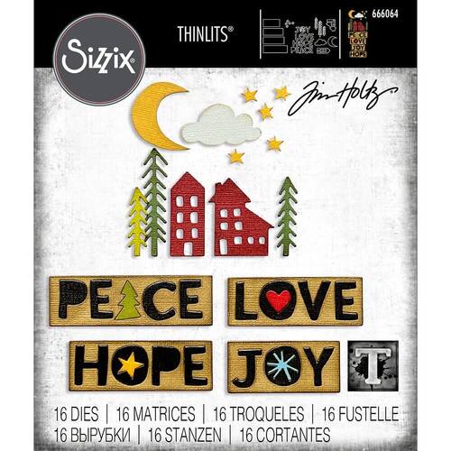 Sizzix Thinlits Die Set 16PK - Christmas Cutouts by Tim Holtz 666064