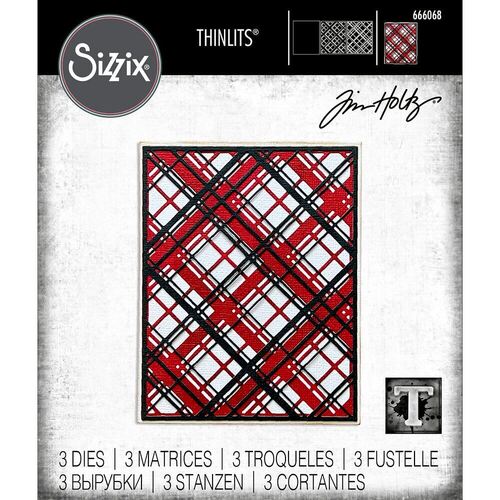 Sizzix Thinlits Die Set 3PK - Layered Plaid by Tim Holtz 666068