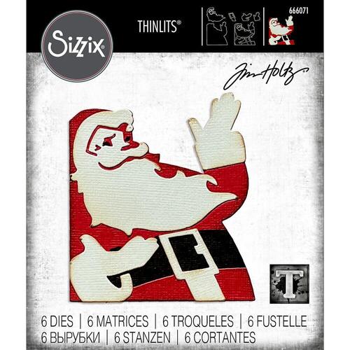 Sizzix Thinlits Die Set 6PK - Retro Santa by Tim Holtz 666071