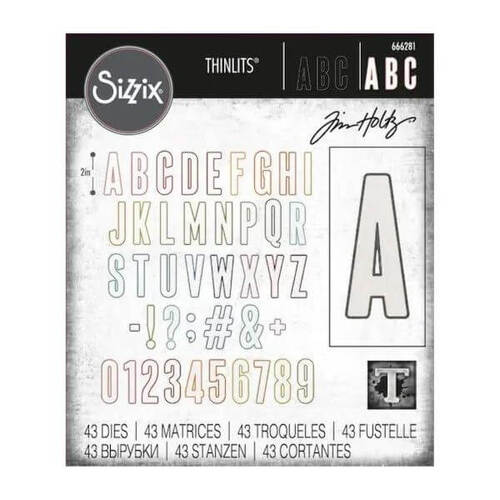 Sizzix Tim Holtz Alphanumeric Bulletin Thinlits Die 666281