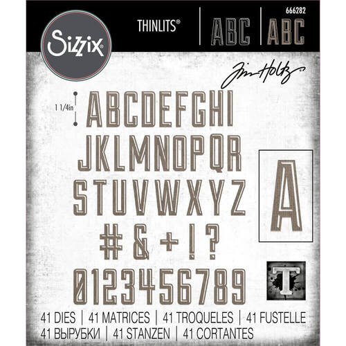 Sizzix Tim Holtz Alphanumeric Emporium Thinlits Die 666282
