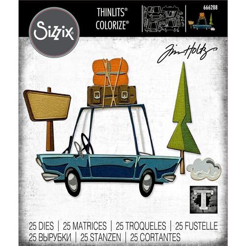 Sizzix Tim Holtz ROAD TRIP colorize Thinlits Die 666288