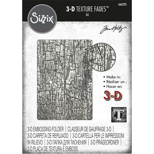 SIZZIX 3-D Texture Fades Embossing Folder - Cracked by Tim Holtz