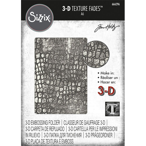 SIZZIX 3-D Texture Fades Embossing Folder - Reptile by Tim Holtz