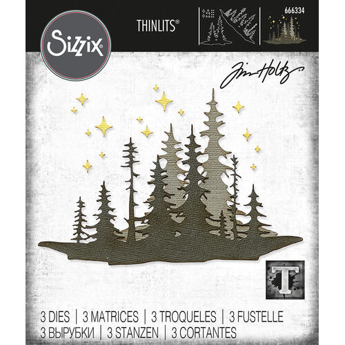 Sizzix Thinlits Die Set 3Pk - Forest Shadows by Tim Holtz 666334