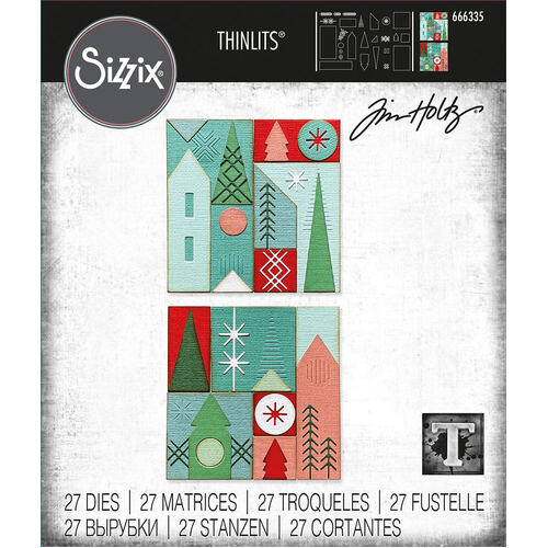 Sizzix Thinlits Die Set 27Pk - Holiday Blocks by Tim Holtz 666335