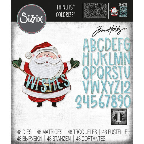 Sizzix Thinlits Die Set 49Pk - Santa Greetings Colorize by Tim Holtz 666338