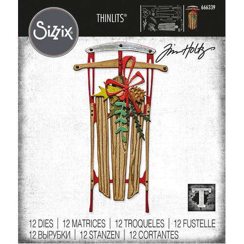 Sizzix Thinlits Die Set 12Pk - Vintage Sled by Tim Holtz 666339