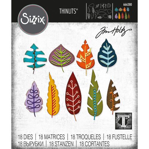 SIZZIX Thinlits Die Set 18PK - Artsy Leaves by Tim Holtz