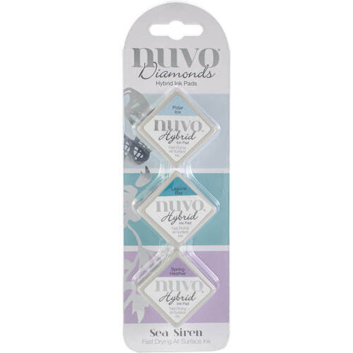 Nuvo Diamond Hybrid Ink Pads 3/Pkg - Sea Siren 81N