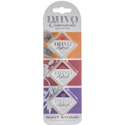 Nuvo Diamond Hybrid Ink Pads 3/Pkg - Sunset Serenade 82N