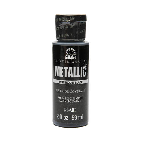 Plaid FolkArt Metallic 2oz/ 59ml - Sequin Black