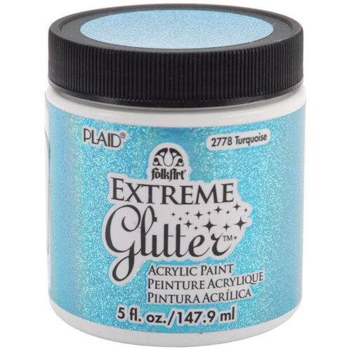 Plaid FolkArt Extreme Glitter 5oz - Turquoise