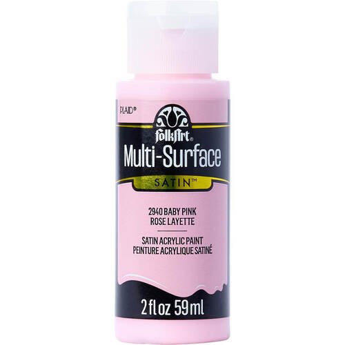 Plaid FolkArt Multi-Surface Satin Acrylic Paint 2oz - Baby Pink