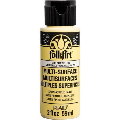 Plaid FolkArt Multi-Surface Satin Acrylic Paint 2oz - Pale Yellow