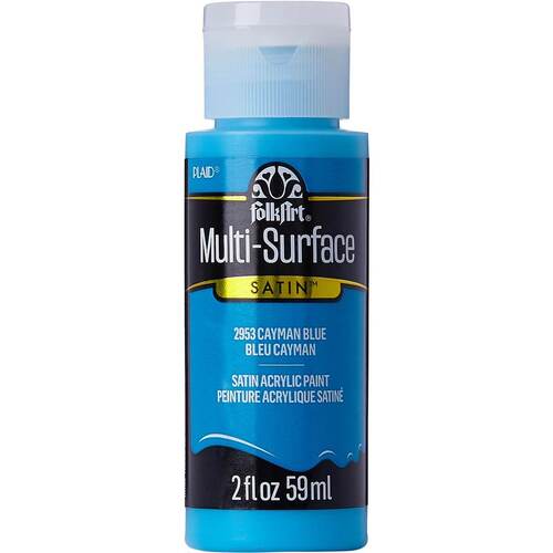 Plaid FolkArt Multi-Surface Satin Acrylic Paint 2oz - Cayman Blue