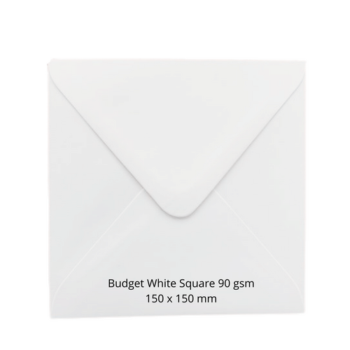 Smooth White 150 x 150 mm Square Envelopes 20/PK  90 gsm