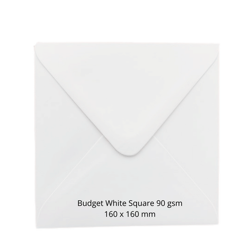 Smooth White 160 x 160 mm Square Envelopes 50/PK