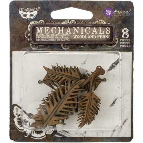 Finnabair Mechanicals METAL EMBELLISHMENTS- Woodland Fern 8/Pkg