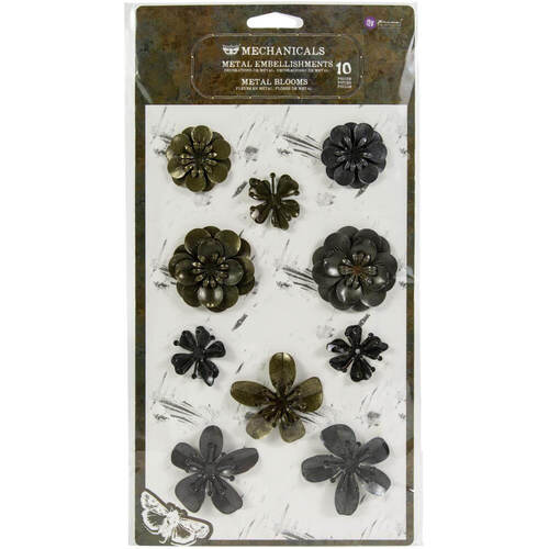 Finnabair Mechanicals METAL EMBELLISHMENTS- Metal Blooms, 10/Pkg