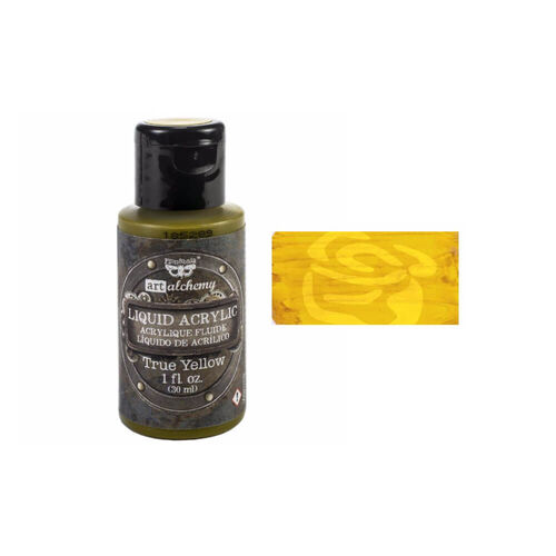 Finnabair Art Alchemy Liquid Acrylic Paint 1 Fluid Oz - True Yellow