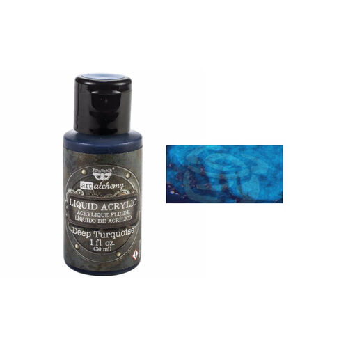 Finnabair Art Alchemy Liquid Acrylic Paint 1 Fluid Oz - Deep Turquoise