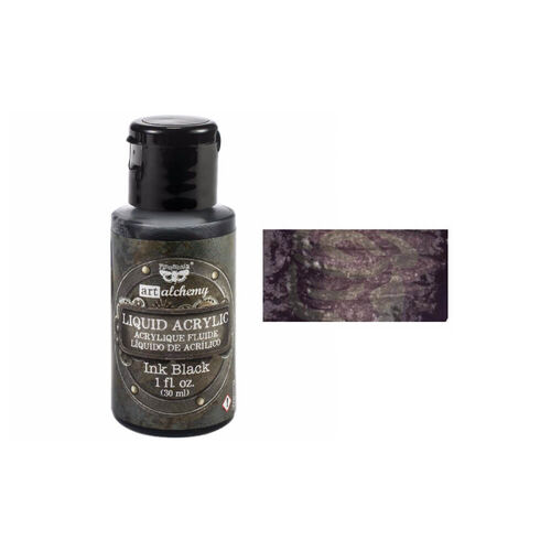 Finnabair Art Alchemy Liquid Acrylic Paint 1 Fluid Oz - Ink Black