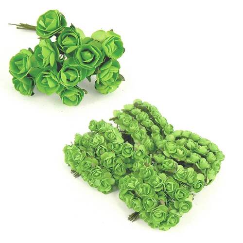 Couture Creations Paper Roses - Irish Green (approx. 1cm heads)