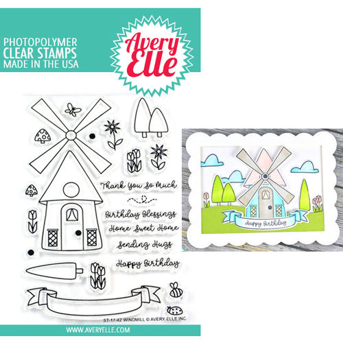 Avery Elle Clear Stamp - Windmill AE1742