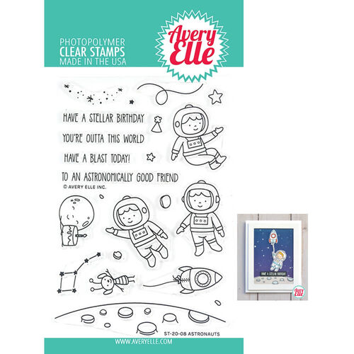 Avery Elle Clear Stamp - Astronauts AE2008