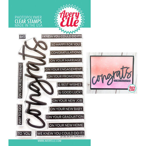 Avery Elle Clear Stamp - Big Congrats AE2024