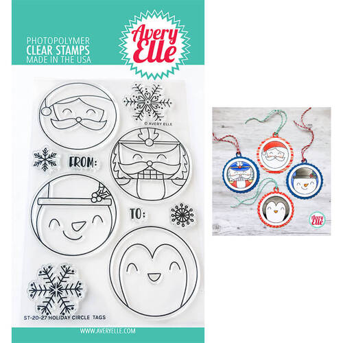 Avery Elle Clear Stamp - Holiday Circle Tags AE2027