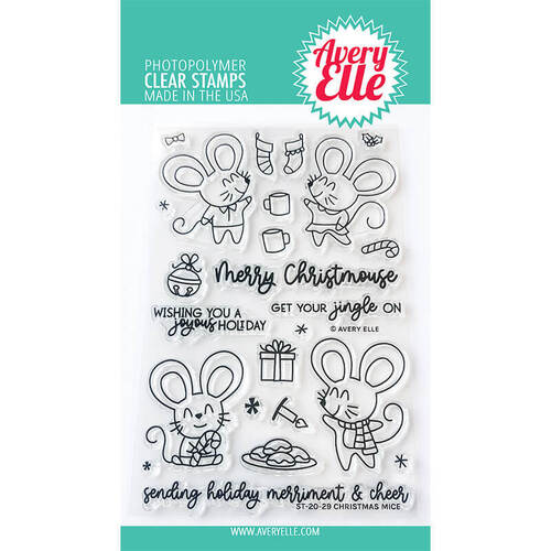 Avery Elle Clear Stamp - Christmas Mice AE2029