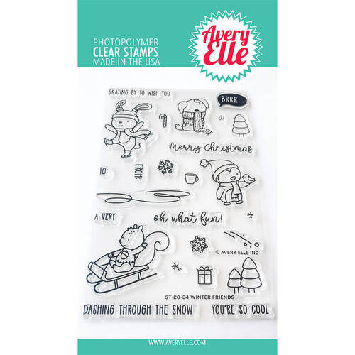Avery Elle Clear Stamp - Winter Friends AE2034