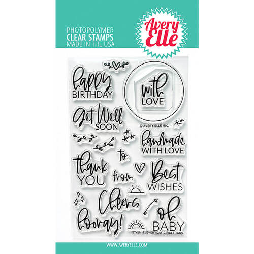 Avery Elle Clear Stamp - Everyday Circle Tags AE2112