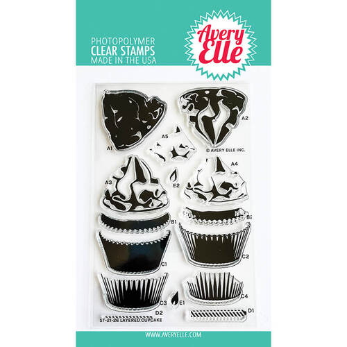 Avery Elle Clear Stamp - Layered Cupcake AE2126