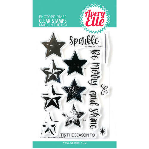 Avery Elle Clear Stamp - Layered Stars AE2132